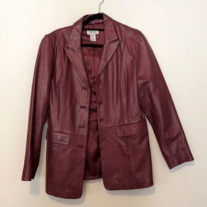 Vintage maroon red genuine leather jacket